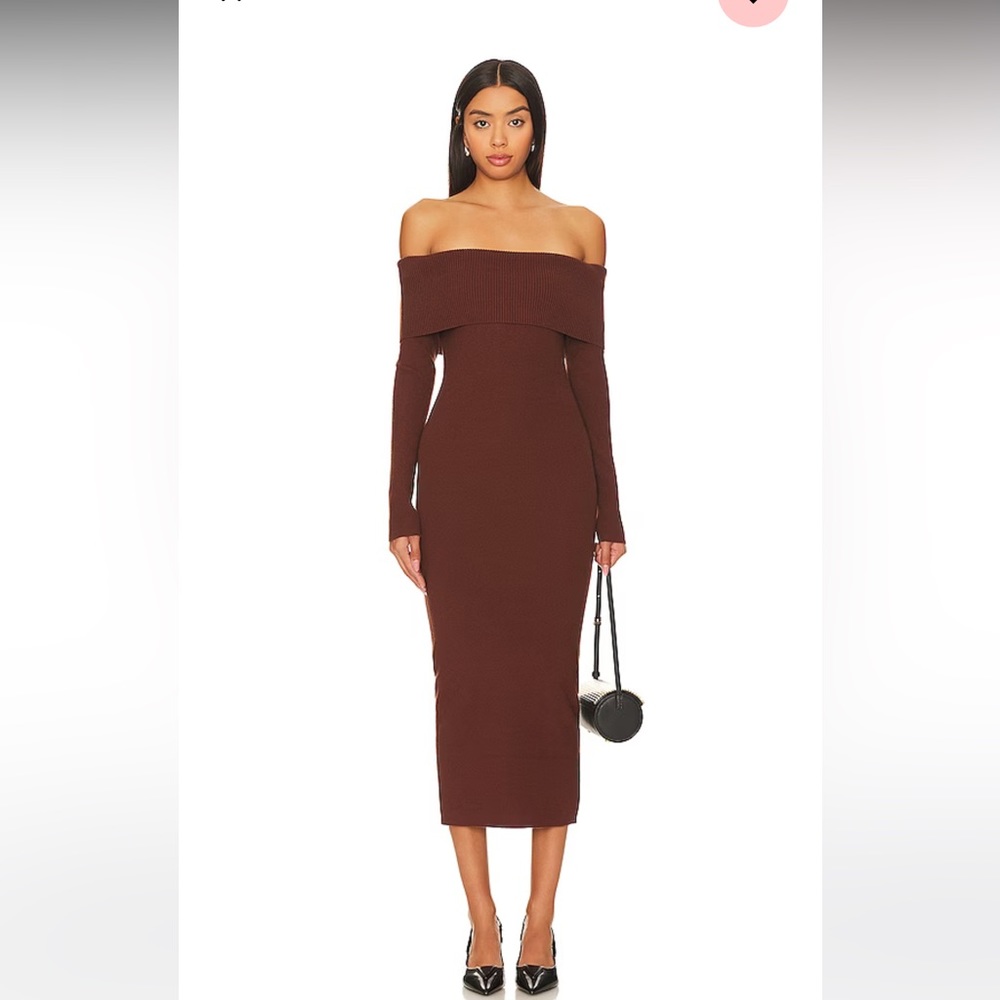 Heart Struck Midi Dress in Mocha NWOT